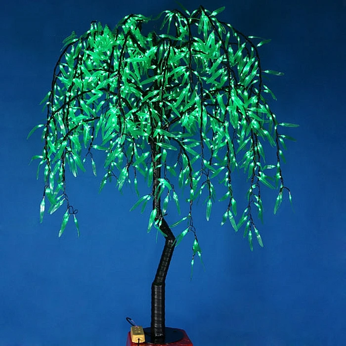 Бесплатная доставка 1,2 м 4ft высота светодио дный Willow Tree Light 336 шт. светодио дный s зеленый цвет непромокаемые открытый Рождество Новый год