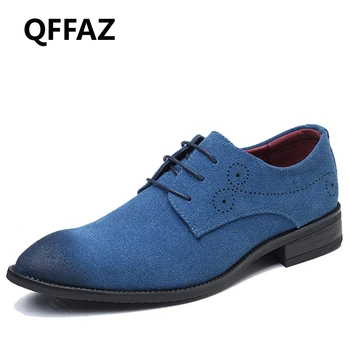 

QFFAZ 2018 New Oxford Soft Leather Men Shoes Pointed Toe Slip-on Shoes Spring Breathable Men Shoes Big Size 38-48