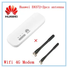 Разблокированный huawei E8372 E8372h-153 E8372h-608 E8372h-155 с 2 шт. антенны 150M LTE USB Wingle 4G Wi-Fi модем ключ для автомобиля беспроводной доступ в Интернет, E3372