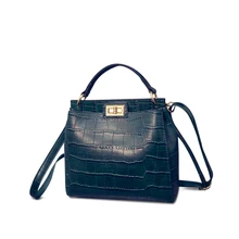 Classy Crocodile Printing PU Leather Hand Bag Women Newest Stylish Small Crossbody Bag Ladies Black Dark