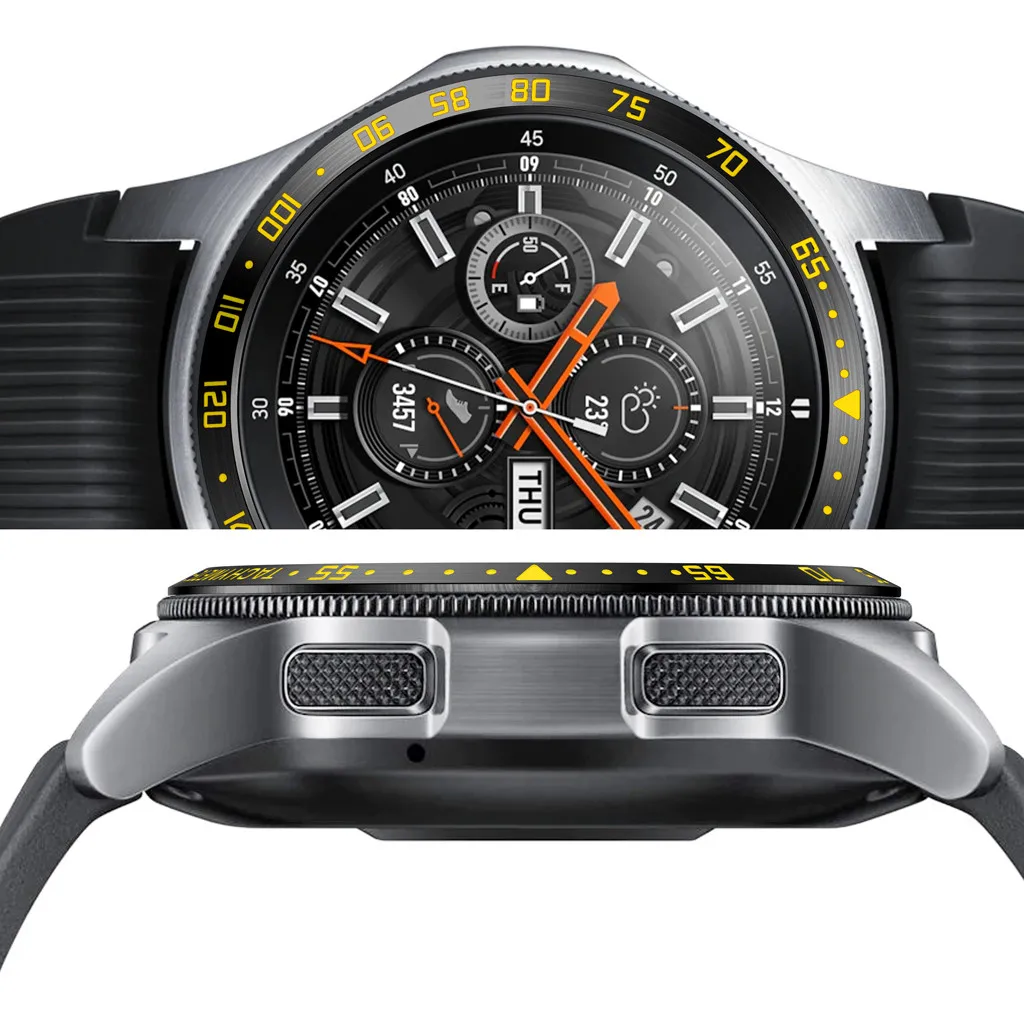 Оптовая продажа ободок кольцо для samsung Galaxy Watch 46 мм, драгоценный камень кольцо клеющаяся крышка против царапин из нержавеющей стали Smartwatch