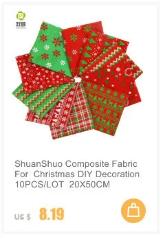 ShuanShuo композитная ткань для нового года рождественские украшения своими руками шляпа мешок колокол чулок Precut Quar комплект 10 шт./лот 40X50 см