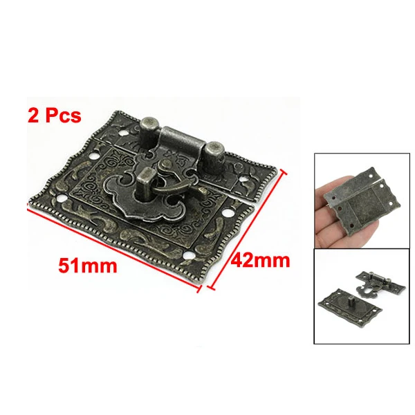 THGS 2 шт. в античном стиле бронзового цвета Металлическая Прямоугольная защелка 42x51 мм