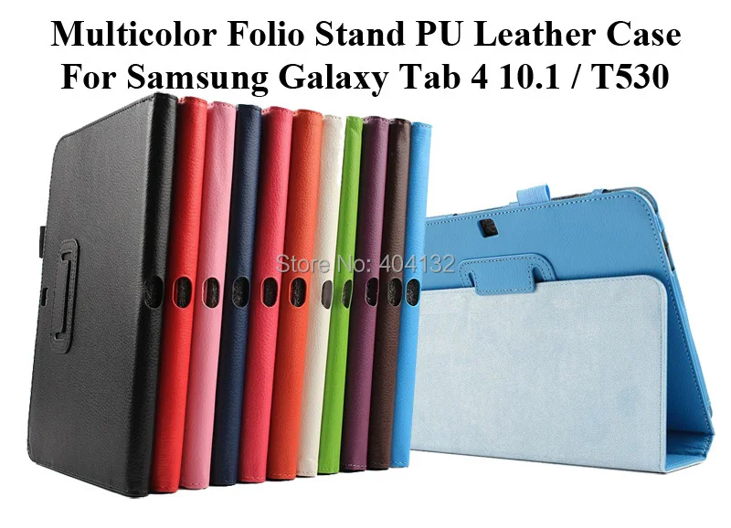 100 шт./лот для samsung Galaxy Tab 4 10,1 крышка Folio Stand кожаный чехол для samsung T530 T531 T535