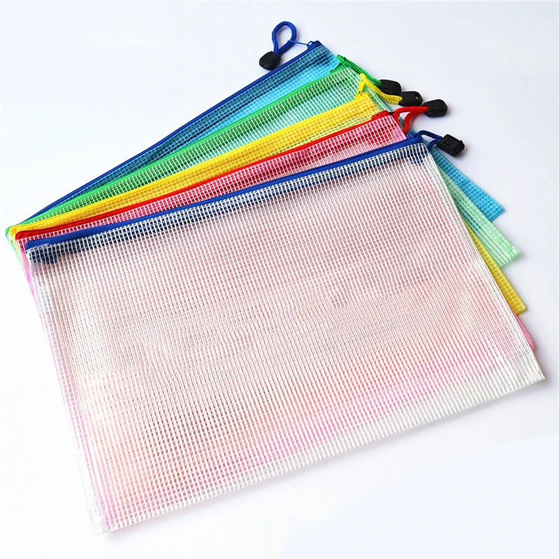 Прозрачный сетчатая папка с молнией папка из ПВХ водостойкий сумка для хранения органайзер канцелярские принадлежности Школьные