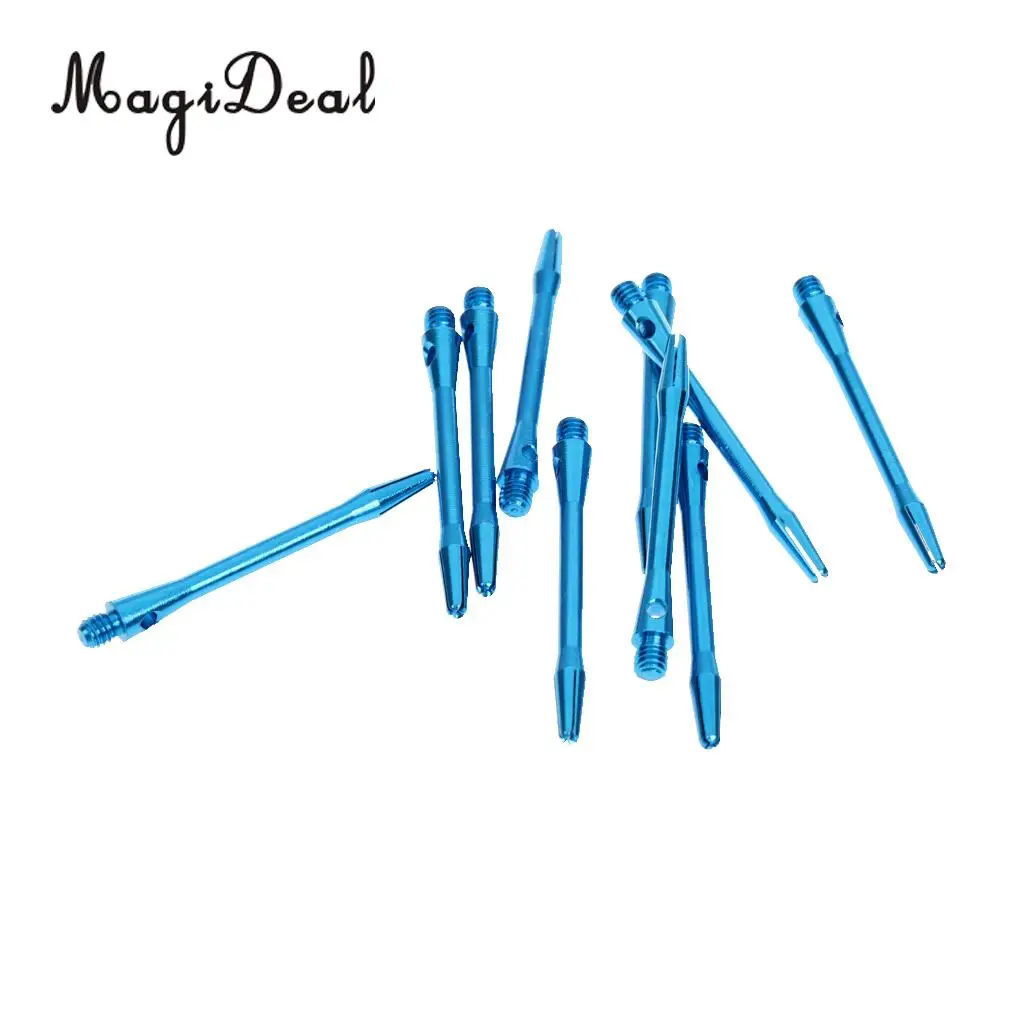 MagiDeal 20 Pcs Lightweight Aluminum Darts Shafts 2 Colors 35mm 2BA Alloy Stem Shafts Metal Rod Throwing Fitting