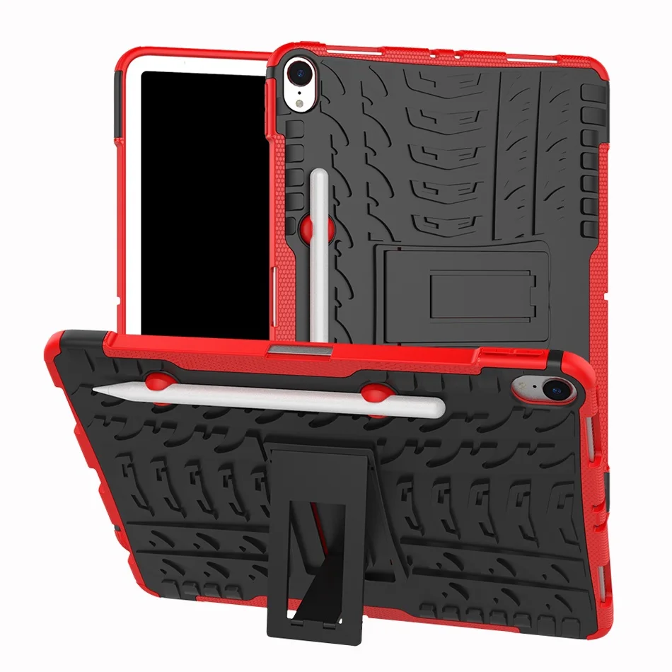 

Hybrid Armor Tablet Case for Apple iPad Pro 11 Kickstand Hard Back Cover with Flexible TPU Plastic Silicone Skin Jelly Case