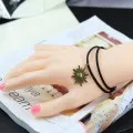 

B222 Brand Women charm cheap Bracelet Double layer Vintage Lady Handmade Jewelry Black Gothic star Bracelet Gift free fhipping