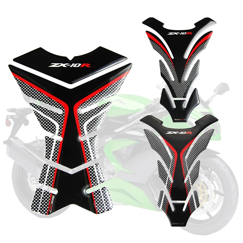 

3D Motorcycle Fuel Tank Pad Protector Decals Sticker For Kawasaki NINJA ZX10R ZX-10R All years