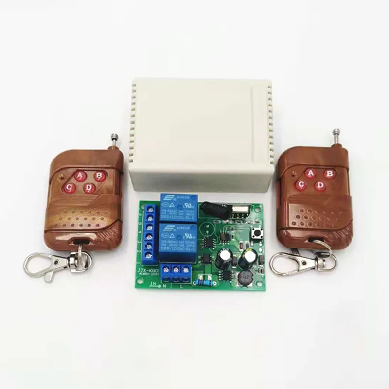 

433Mhz Universal Wireless Remote Control Switch AC 250V 110V 220V 2CH Relay Receiver Module and 2pcs RF 433 Mhz Remote Controls