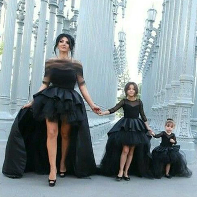 Moeder Dochter Jurken Wedding Maat Kleur Zwart Voor Korte Back Lange Rok Nieuwe Collectie Moeder van De Bruid Gown bruiloft Moeder Dochter Jurken Wedding Maat Kleur Zwart Voor Korte Back Lange Rok Nieuwe Collectie Moeder van De Bruid Gown bruiloft