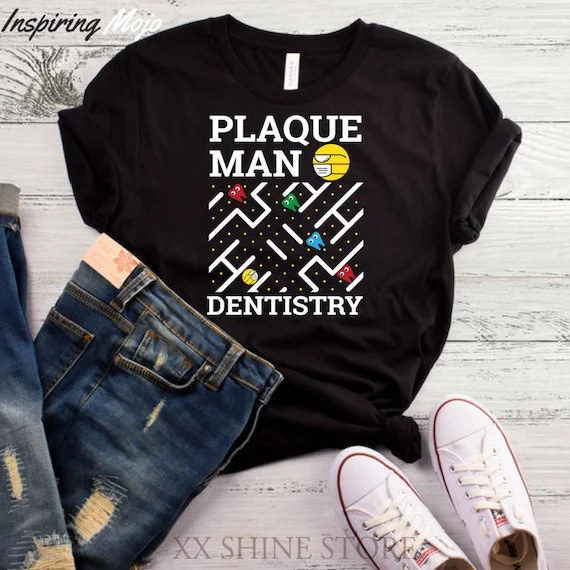 

Plaque Man Dentistry T-Shirt Funny Dentist Shirt Dental Humor Teeth Shirt Hygienist Shirt Dental Assistant Dental Office