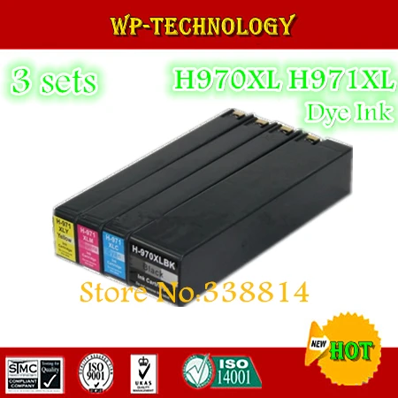 

12 шт., совместимые чернильные картриджи H970XL H971XL, подходит для HP X451dn X451dw X476dn X476dw X551dw X576dw, чернильные краски