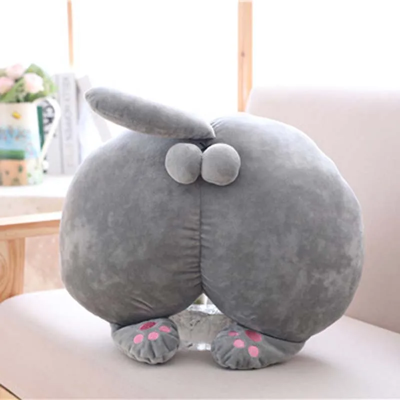 Мягкая мультяшная забавная кошка попа офисная Сидящая подушка+ теплое плюшевое одеяло Дамская плюшевая игрушка романтический подарок - Цвет: grey