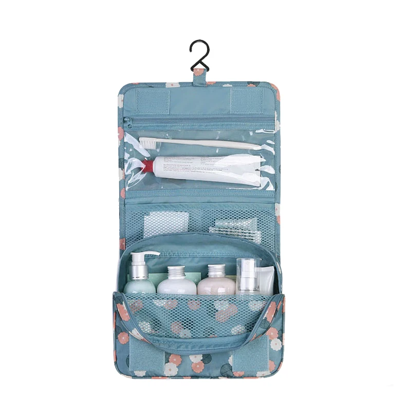 المحمولة للطي طباعة تعليق الزينة كيت واضح السفر حقيبة التخزين التجميل حمل المنظم للسفر الحمام حقائب جريل هدية