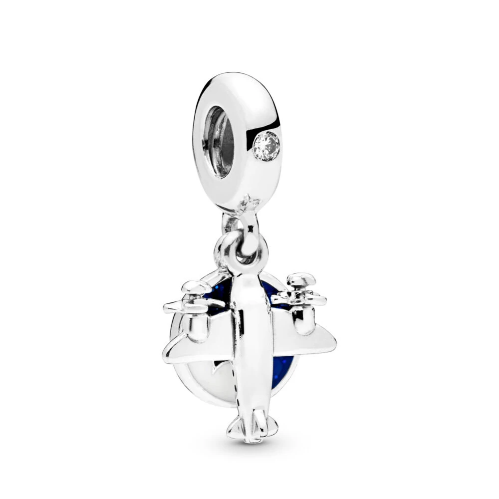 

2019 Summer Real 925 Sterling Silver Bead Propeller Plane Pendant Charm Fit Original Women Pandora Bangle Bracelet DIY Jewelry