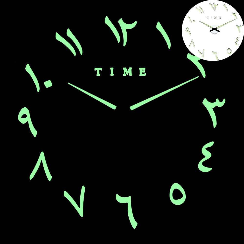 Светящиеся модные часы настенные часы Horloge 3d Diy акриловые зеркальные наклейки украшение дома гостиная кварцевые иглы