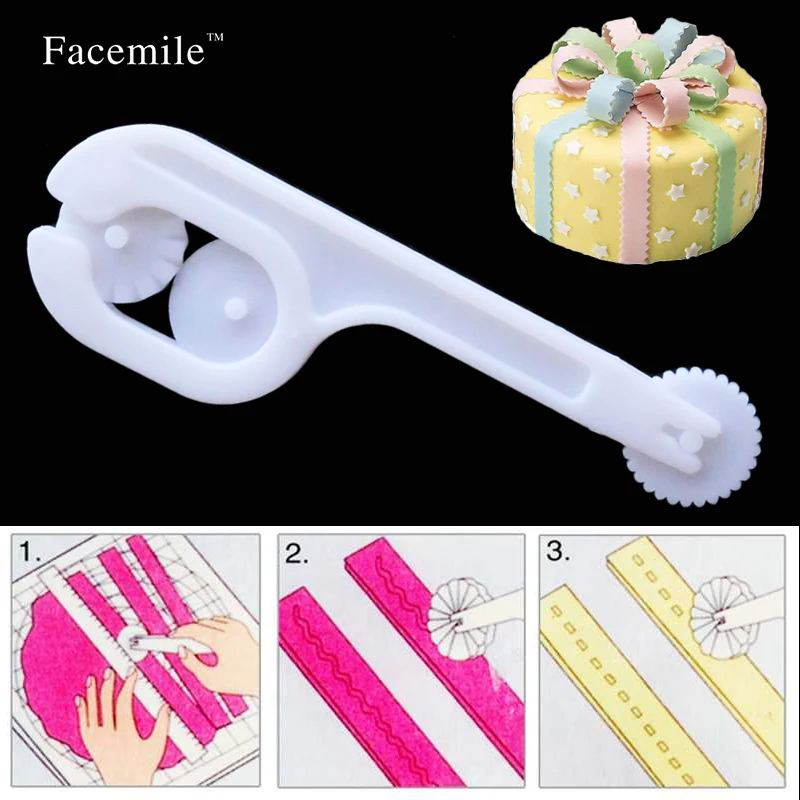 Fondant Cake Sugar Craft Paste Embosser Wheel Icing Stitching Cutter