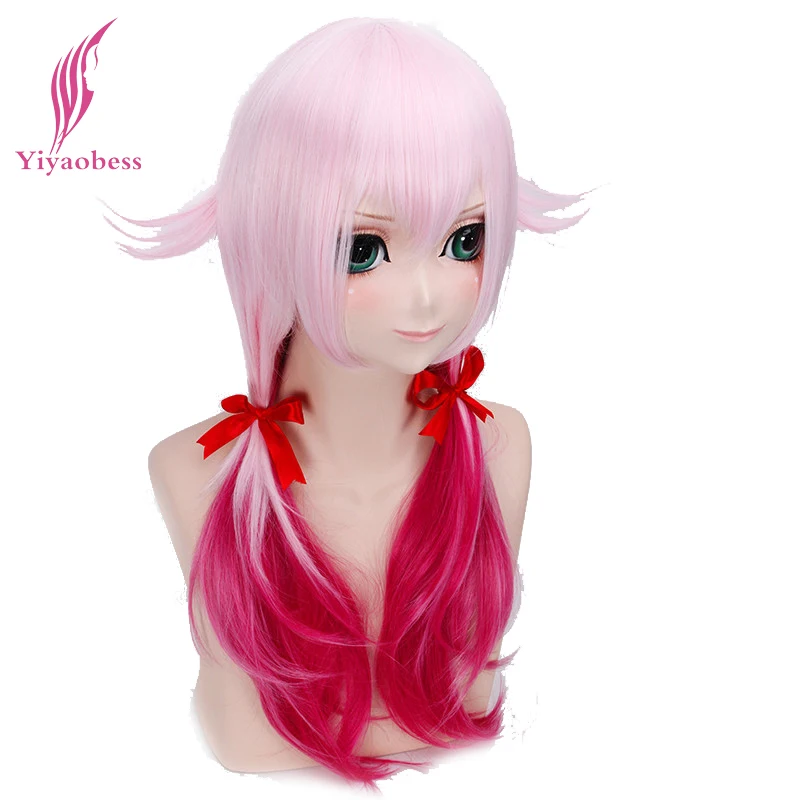 Yiyaobess 24 дюймов Yuzuriha Inori Розовый Красный Омбре длинные волнистые косплей парик синтетические волосы костюм на Хэллоуин вечерние парики для женщин