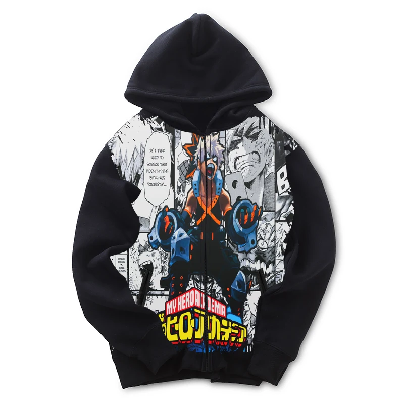 My Hero Academia Bakugo Katsuki Anime Printed Zipper Hoodie 3