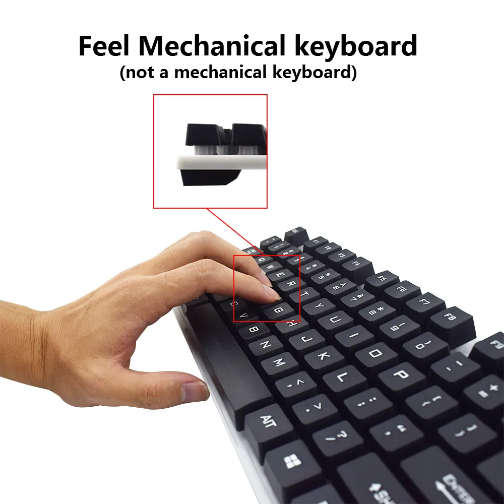 Игровая клавиатура USB Проводная мышь набор для ПК ноутбука игровая с подсветкой и