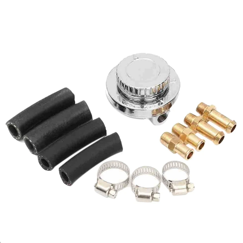 

Automotive Fuel Pump Pressure Regulator Universal Adjustable 8 Mm 10 Mm Hose 1-5 Psi