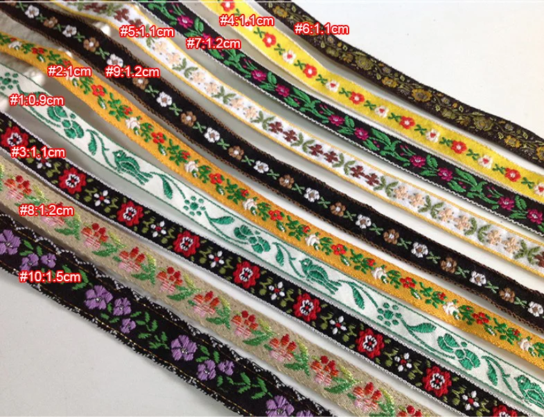 10 yard/lot 1 1.5cm width 10 color braid fabric embroidery tapes lace