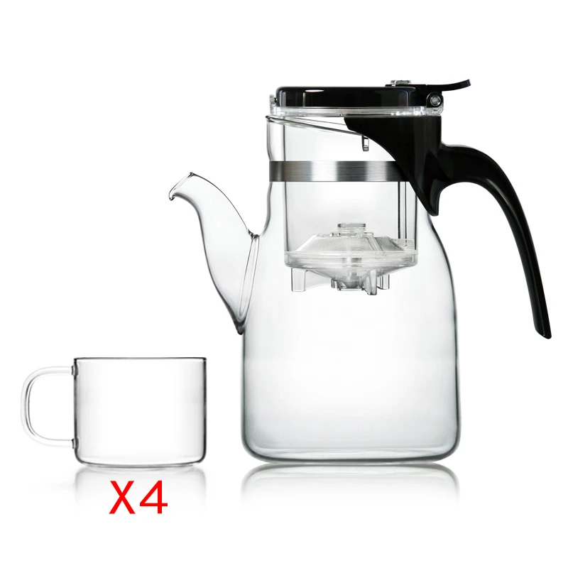 Large Borosilicate Glass Water Pitcher with infuser 900ml & Glass Tea