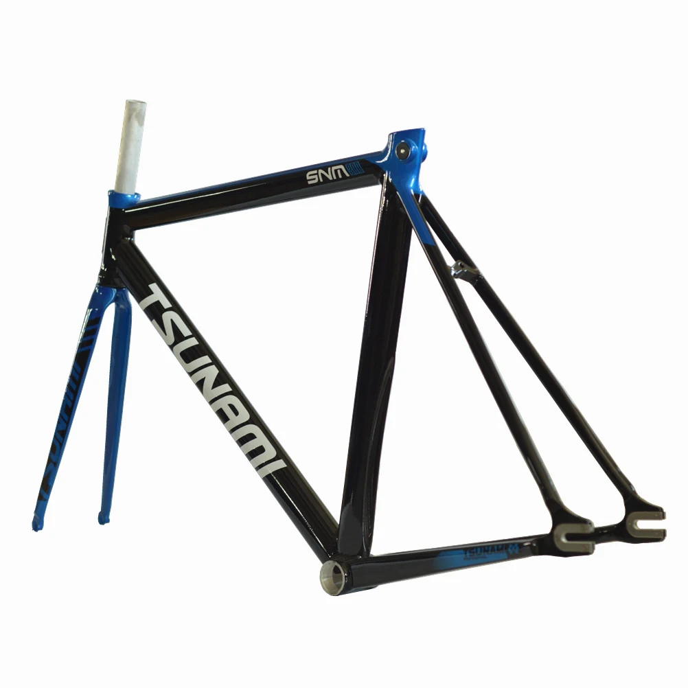 Perfect TSUNAMI Aluminium Broken wind Fixed Gear Frameset Fork 700c x 52cm 54cm Fixie frame Track High Quality Bicycle Parts SNM300 7