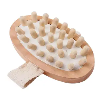 

Body Massage Wooden Bath Brush Bullet Massage Round Head Bath Brushes Bathroom Accessories (Wood Color)