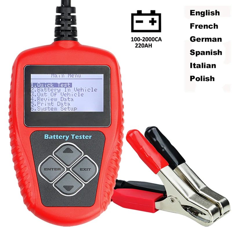 5 battery test tools 12V 2000CCA BAD Digital Analyzer Tester Battery 220AH Car