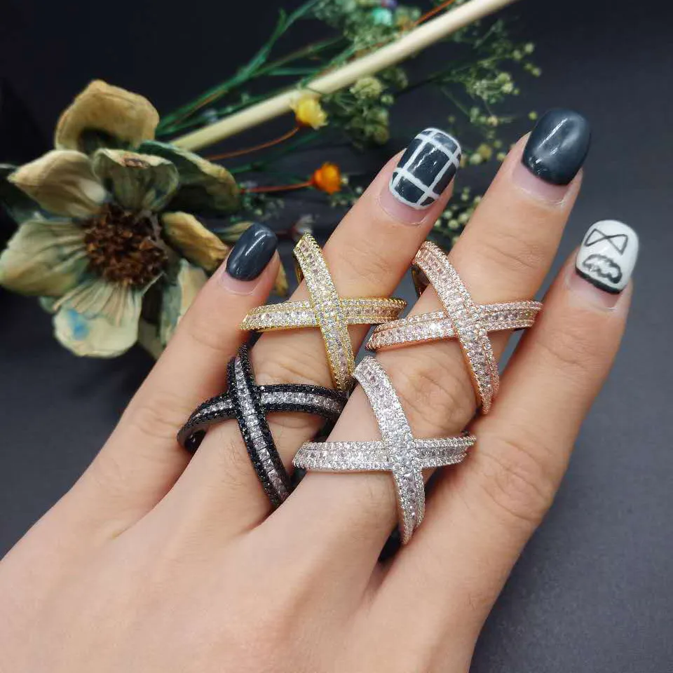 Comprar Diseño de GODKI Monaco declaración de lujo anillo apilable para mujeres circón cúbico de boda compromiso Dubai Punk nupcial anillos de dedo superior