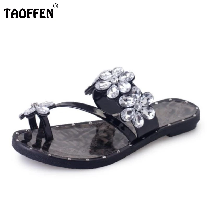 

New Fashion Women Shoes Women Sandals Squared Heels Rhinestone Flowers Pinch Toe High Quality Casual Holiday Shoes Size 35-40