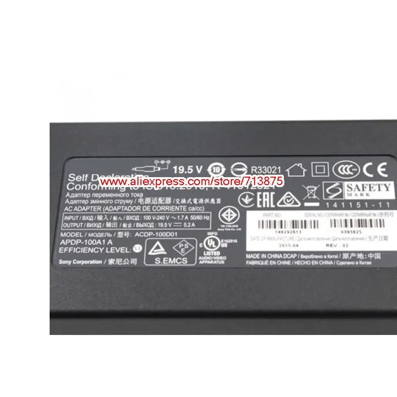 Натуральная ACDP-100D01 19,5 V 5.2A адаптер переменного тока для Sony KDL KDL-43W800C KDL-43W805C KDL50W829B KDL50W805B KDL-55W800B KDL42W829B