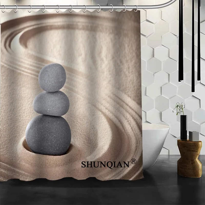 Best Nice Custom Zen Stones Shower Curtain Bath Curtain Waterproof