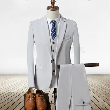 

New men's suit men's business suit luxury party suit (coat + pants + vest) wedding groom groomsman dress.