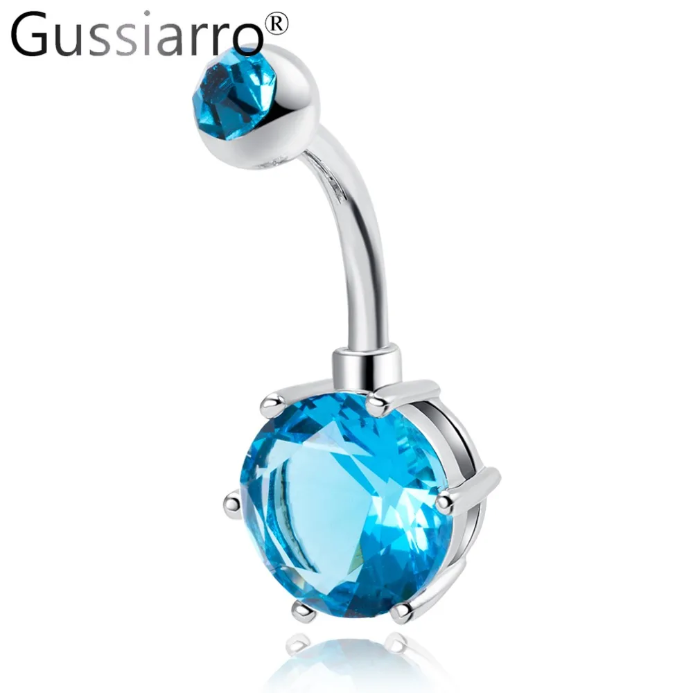 Gussiarro милый романтический 4 цвета кубического циркония без никеля пирсинг кольцо пупка ювелирные изделия для тела Медицинская нержавеющая сталь