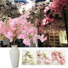 Симуляция вишни цветет художественная Сакура Красивая 98,5 см праздничный домашний декор магазин Декор Орнамент