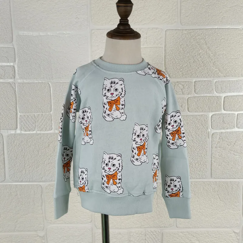 BOBOZONE/свитер с рисунком кота для детей; осенне-зимний свитер для мальчиков и девочек - Цвет: Небесно-голубой