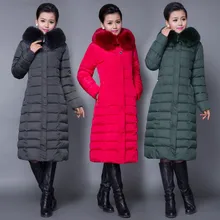 2017 High Quality Winter Women Down Jacket Fashion Long Thick Warm Cotton Women Fur Collar Slim