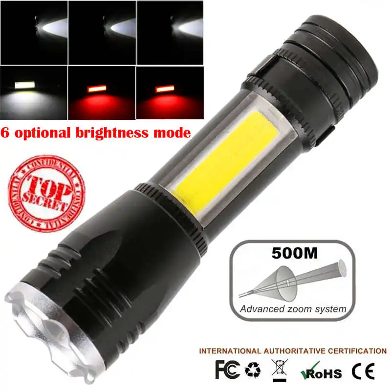 Bright Outdoor Waterproof LED Flashlight Torch Light Lamp powerful led flashlight laser pointer torch flashlight Q5 #4S10 (1)