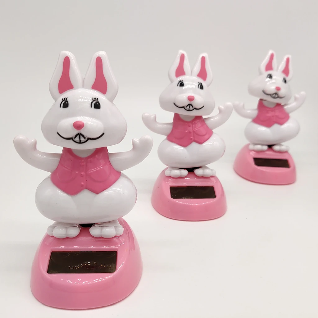 Fun Dancing Rabbit Swing Animal Figure Science Solar Kid Toy Car Desk Decor