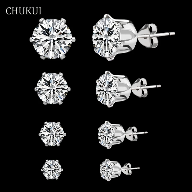 CHUKUI, 925 пробы, серебряные серьги для женщин, ювелирное изделие, классические серьги-гвоздики, серебряные серьги для девочек, кубический циркон, серьги для ушей, Brinco