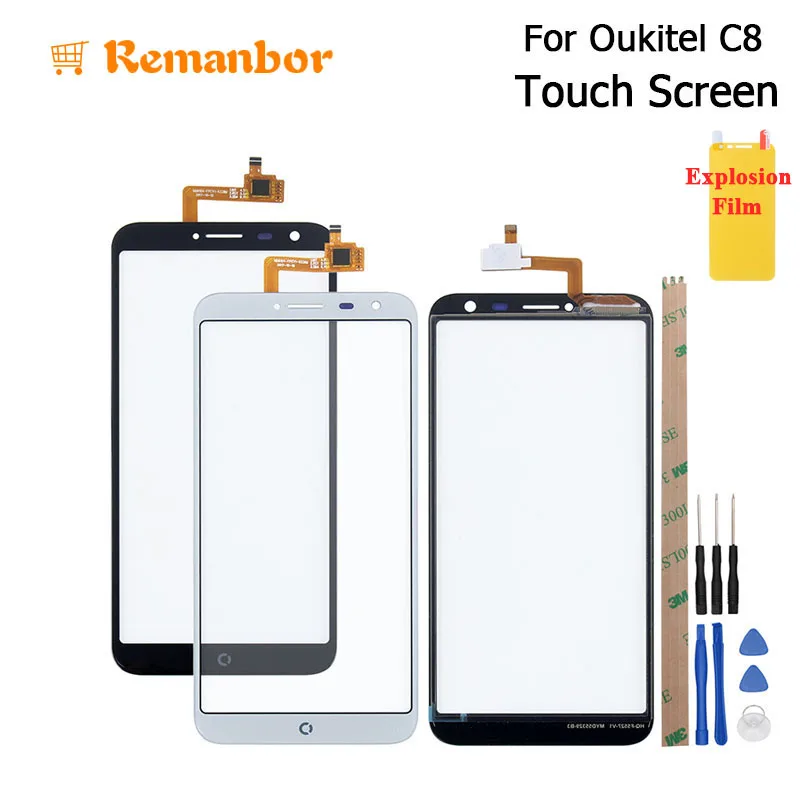 Remanbor для Oukitel C8 4 г Сенсорный экран 5 дюймов touch Панель Сенсор Аксессуары мобильных