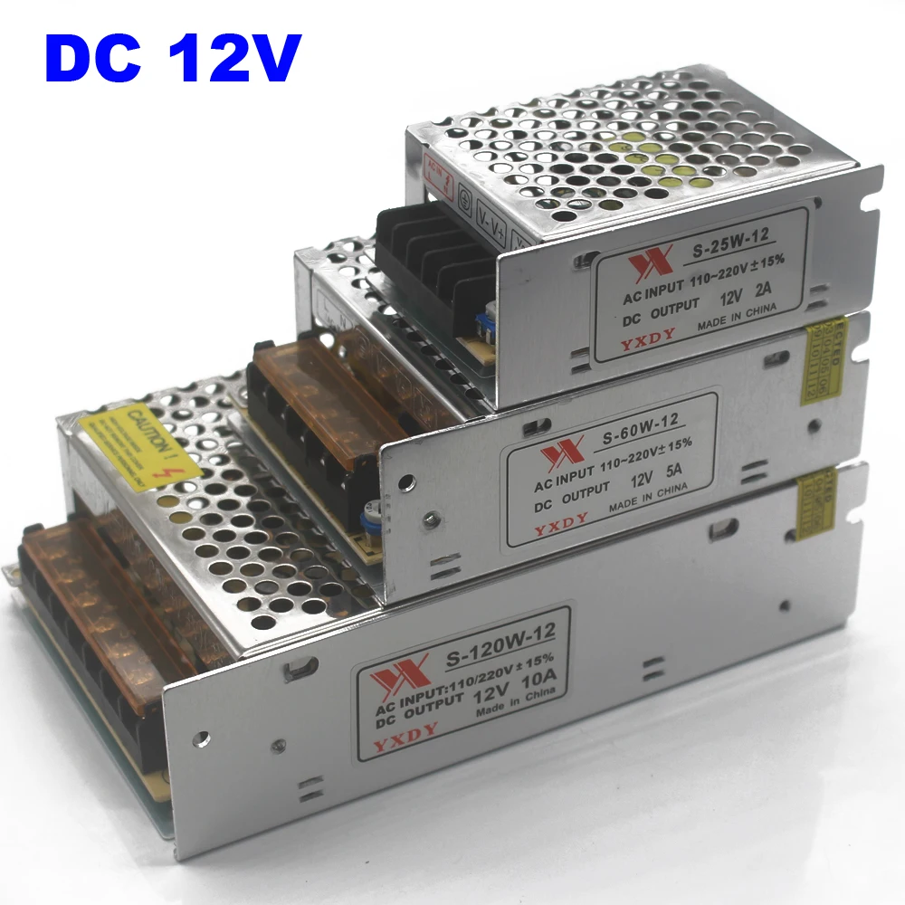 

Lighting Transformer 1A 2A 3A 5A 8A 10A 12A 15A 20A 30A 40A 110-265V to 12V LED driver switch power supply adapter for LED strip