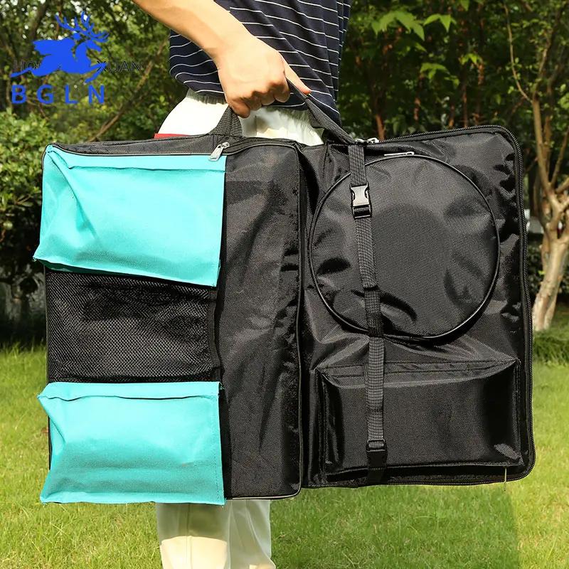 

BGLN 4K Black Waterproof Portable Sketch Painting Board Bag Double Pocket Large Capacity Travel Shoulder Sketchpad Drawing Bag