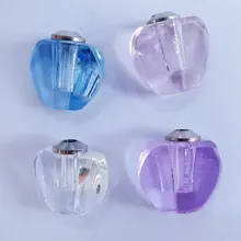 300 шт/партия фиолетовый/розовый/синий/прозрачный можно выбрать цвет кристалл флакон для духов яблоко, бутылочка для аромамасел кулон
