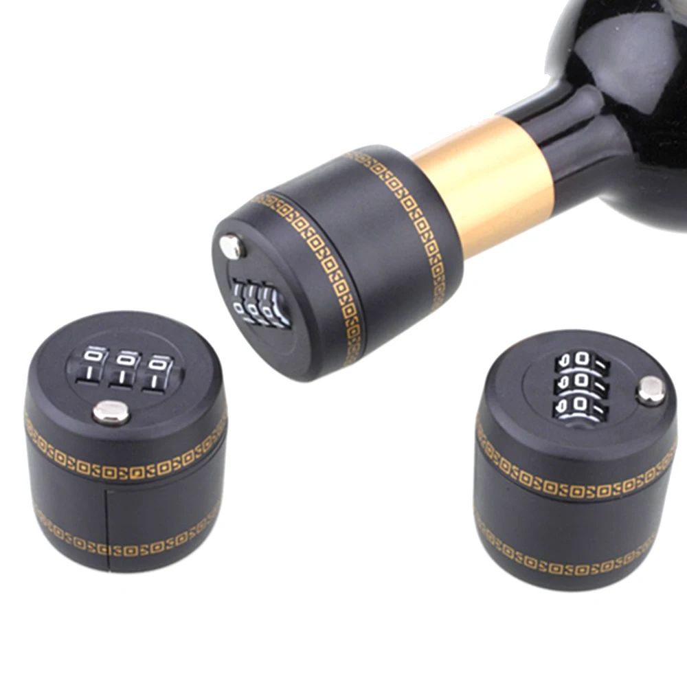 Homgeek 1 3 6PCS Plastic Bottle Password Lock Combination Lock Wine Stopper Vacuum Plug Device 