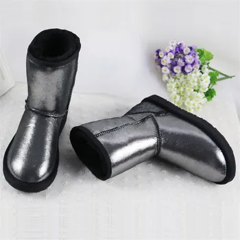 

Classic China Brands 2018 Woman Snow Boots Sheepskin Leather Snow Boots Natural Fur Warm Wool Winter Women's Boots