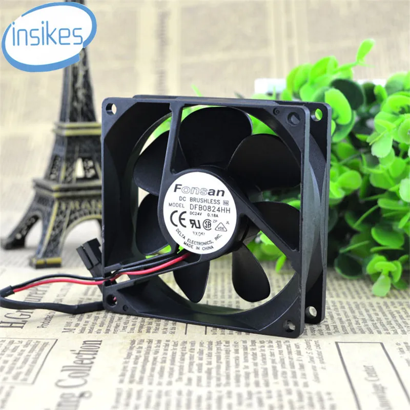 DFB0824HH DC 24 V 4 32 W 0.18A 80*80*25 мм 8025 8 см 2 шт/комплект проводов PIX525 брандмауэр Вентилятор